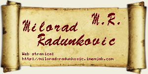 Milorad Radunković vizit kartica